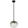 Edison Brookhaven Sphere 11"W Black Brass Stem Pendant w/ Slate Shade