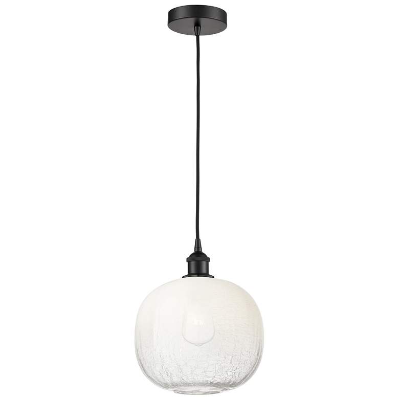 Image 1 Edison Brookhaven Sphere 11"W Black Cord Mini Pendant w/ Opal Shade