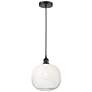 1_Edison Brookhaven Sphere 11"W Black Cord Mini Pendant w/ Opal Shade