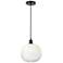 Edison Brookhaven Sphere 11"W Black Cord Mini Pendant w/ Opal Shade