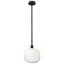 Edison Brookhaven Sphere 11"W Black Stem Mini Pendant w/ Opal Shade