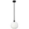 Edison Brookhaven Sphere 11"W Black Stem Mini Pendant w/ Opal Shade