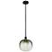 Edison Brookhaven Sphere 11"W Black Stem Mini Pendant w/ Slate Shade
