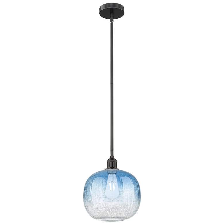 Image 1 Edison Brookhaven Sphere 11"W Black Stem Pendant w/ Sapphire Shade