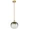 Edison Brookhaven Sphere 11"W Brushed Brass Stem Pendant w/ Slate Shade