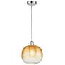 1_Edison Brookhaven Sphere 11"W Chrome Cord Mini Pendant w/ Amber Shade