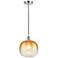Edison Brookhaven Sphere 11"W Chrome Cord Mini Pendant w/ Amber Shade