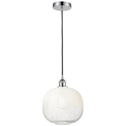 Edison Brookhaven Sphere 11"W Chrome Cord Mini Pendant w/ Opal Shade