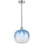 1_Edison Brookhaven Sphere 11"W Chrome Cord Pendant w/ Sapphire Shade