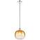 Edison Brookhaven Sphere 11"W Chrome Stem Mini Pendant w/ Amber Shade