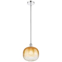 Edison Brookhaven Sphere 11"W Chrome Stem Mini Pendant w/ Amber Shade