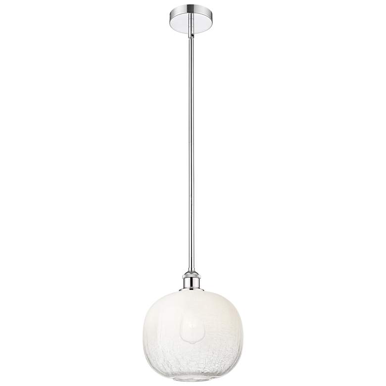 Image 1 Edison Brookhaven Sphere 11"W Chrome Stem Mini Pendant w/ Opal Shade