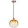 Edison Brookhaven Sphere 11"W Copper Cord Mini Pendant w/ Amber Shade