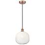 1_Edison Brookhaven Sphere 11"W Copper Cord Mini Pendant w/ Opal Shade