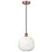 Edison Brookhaven Sphere 11"W Copper Cord Mini Pendant w/ Opal Shade