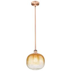 Edison Brookhaven Sphere 11"W Copper Stem Mini Pendant w/ Amber Shade