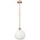 Edison Brookhaven Sphere 11"W Copper Stem Mini Pendant w/ Opal Shade