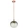 Edison Brookhaven Sphere 11"W Copper Stem Mini Pendant w/ Slate Shade