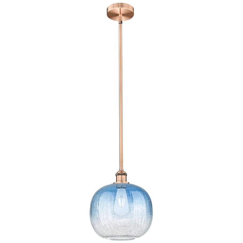 Image 1 Edison Brookhaven Sphere 11"W Copper Stem Pendant w/ Sapphire Shade