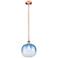 Edison Brookhaven Sphere 11"W Copper Stem Pendant w/ Sapphire Shade