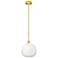 Edison Brookhaven Sphere 11"W Gold Stem Mini Pendant w/ Opal Shade