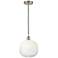 Edison Brookhaven Sphere 11"W Nickel Cord Pendant w/ Opal Shade