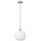 Edison Brookhaven Sphere 11"W Nickel Stem Pendant w/ Opal Shade