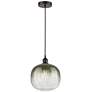1_Edison Brookhaven Sphere 11"W Oiled Bronze Cord Pendant w/ Slate Shade