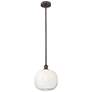 Edison Brookhaven Sphere 11"W Oiled Bronze Stem Pendant w/ Opal Shade