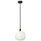Edison Brookhaven Sphere 11"W Oiled Bronze Stem Pendant w/ Opal Shade