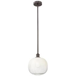 Edison Brookhaven Sphere 11"W Oiled Bronze Stem Pendant w/ Opal Shade