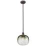Edison Brookhaven Sphere 11"W Oiled Bronze Stem Pendant w/ Slate Shade