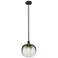 Edison Brookhaven Sphere 11"W Oiled Bronze Stem Pendant w/ Slate Shade
