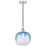 1_Edison Brookhaven Sphere 11"W Polished Nickel Cord Pendant w/ Blue Shade