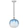 Edison Brookhaven Sphere 11"W Polished Nickel Cord Pendant w/ Blue Shade