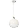 1_Edison Brookhaven Sphere 11"W Polished Nickel Cord Pendant w/ Opal Shade