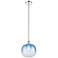 Edison Brookhaven Sphere 11"W Polished Nickel Stem Pendant w/ Blue Shade