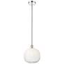 Edison Brookhaven Sphere 11"W Polished Nickel Stem Pendant w/ Opal Shade
