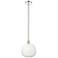 Edison Brookhaven Sphere 11"W Polished Nickel Stem Pendant w/ Opal Shade