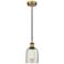 Edison Caledonia 5" Brushed Brass Cord Hung Mini Pendant w/ Mica Shade