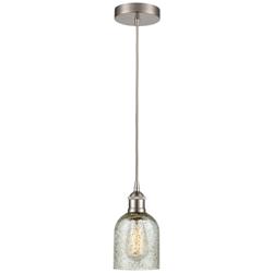 Edison Caledonia 5" Brushed Satin Nickel Corded Mini Pendant w/ Mica S