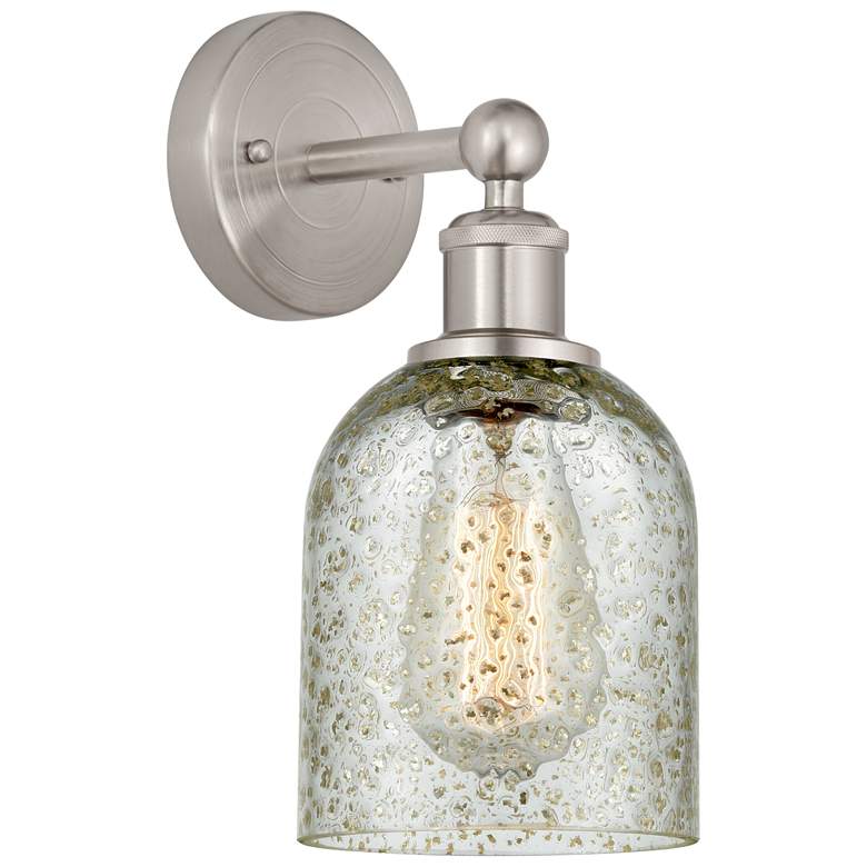 Image 1 Edison Caledonia 5" Brushed Satin Nickel Sconce w/ Mica Shade