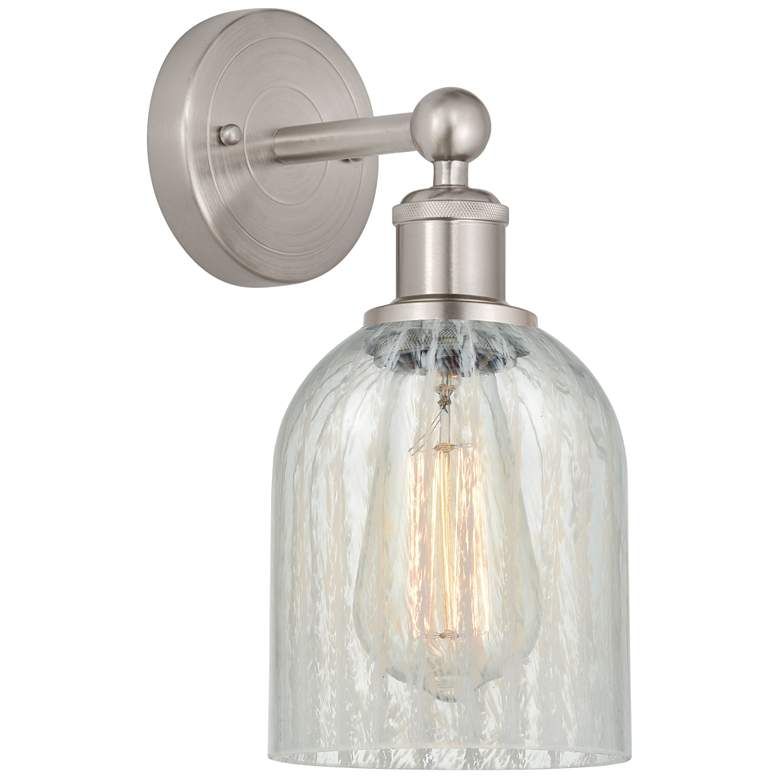 Image 1 Edison Caledonia 5" Brushed Satin Nickel Sconce w/ Mouchette Shade