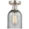 Edison Caledonia 5" Brushed Satin Nickel Semi Flush Mount w/ Charcoal