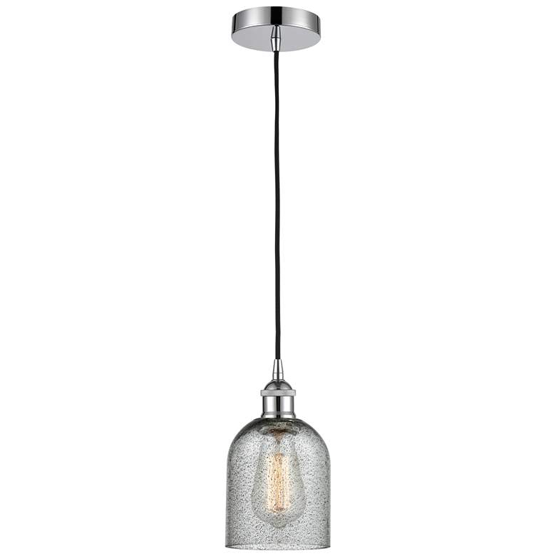 Image 1 Edison Caledonia 5" Chrome Corded Mini Pendant w/ Charcoal Shade