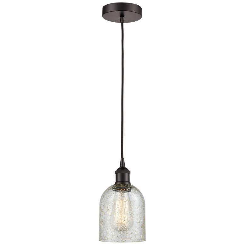 Image 1 Edison Caledonia 5 inch Oil Rubbed Bronze Cord Hung Mini Pendant w/ Mica S