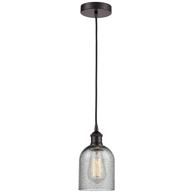 Image 1 Edison Caledonia 5" Oil Rubbed Bronze Corded Mini Pendant w/ Charcoal