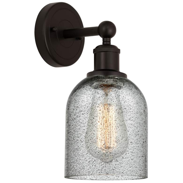 Image 1 Edison Caledonia 5" Oil Rubbed Bronze Sconce w/ Charcoal Shade