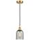 Edison Caledonia 5" Satin Gold Cord Hung Mini Pendant w/ Charcoal Shad