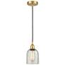 Edison Caledonia 5" Satin Gold Cord Hung Mini Pendant w/ Mica Shade